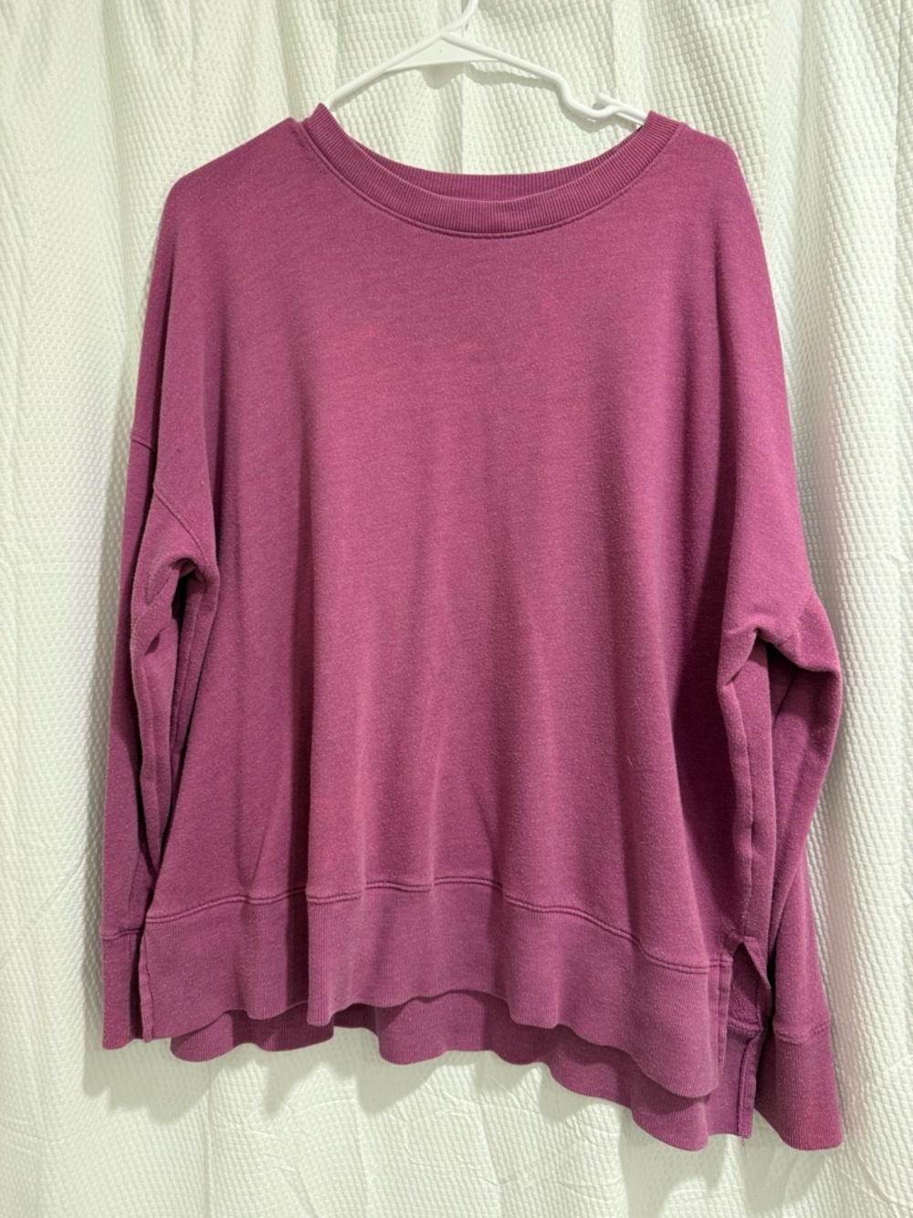 Time and Tru Purple Oversized Pullover Sweatshirt